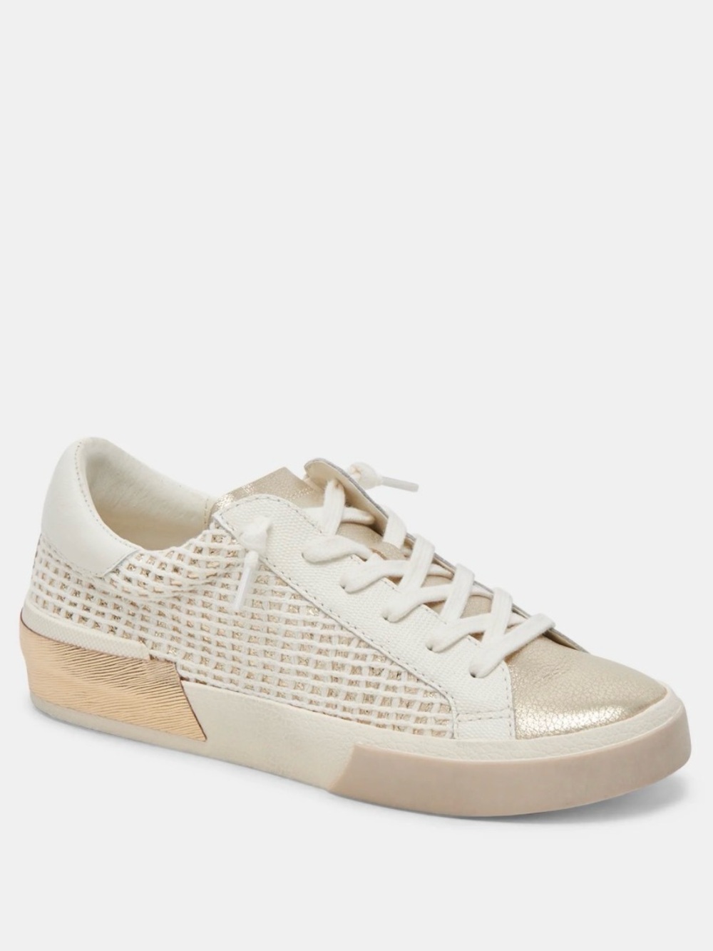 Zina Sneakers Bone Gold Woven  | Size 5